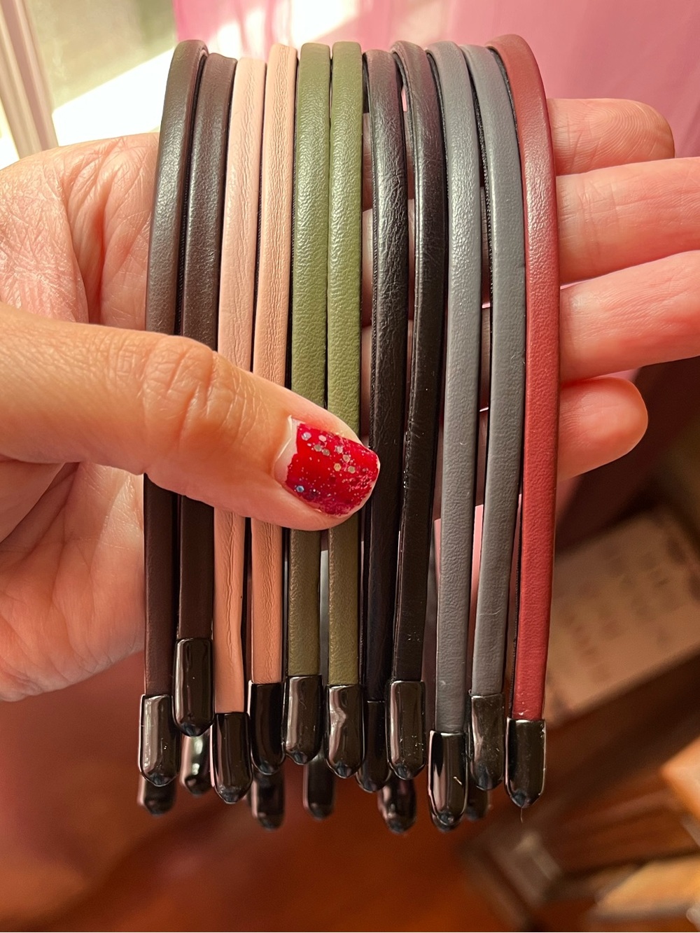 Skinny Leather Headbands Assorted Colors